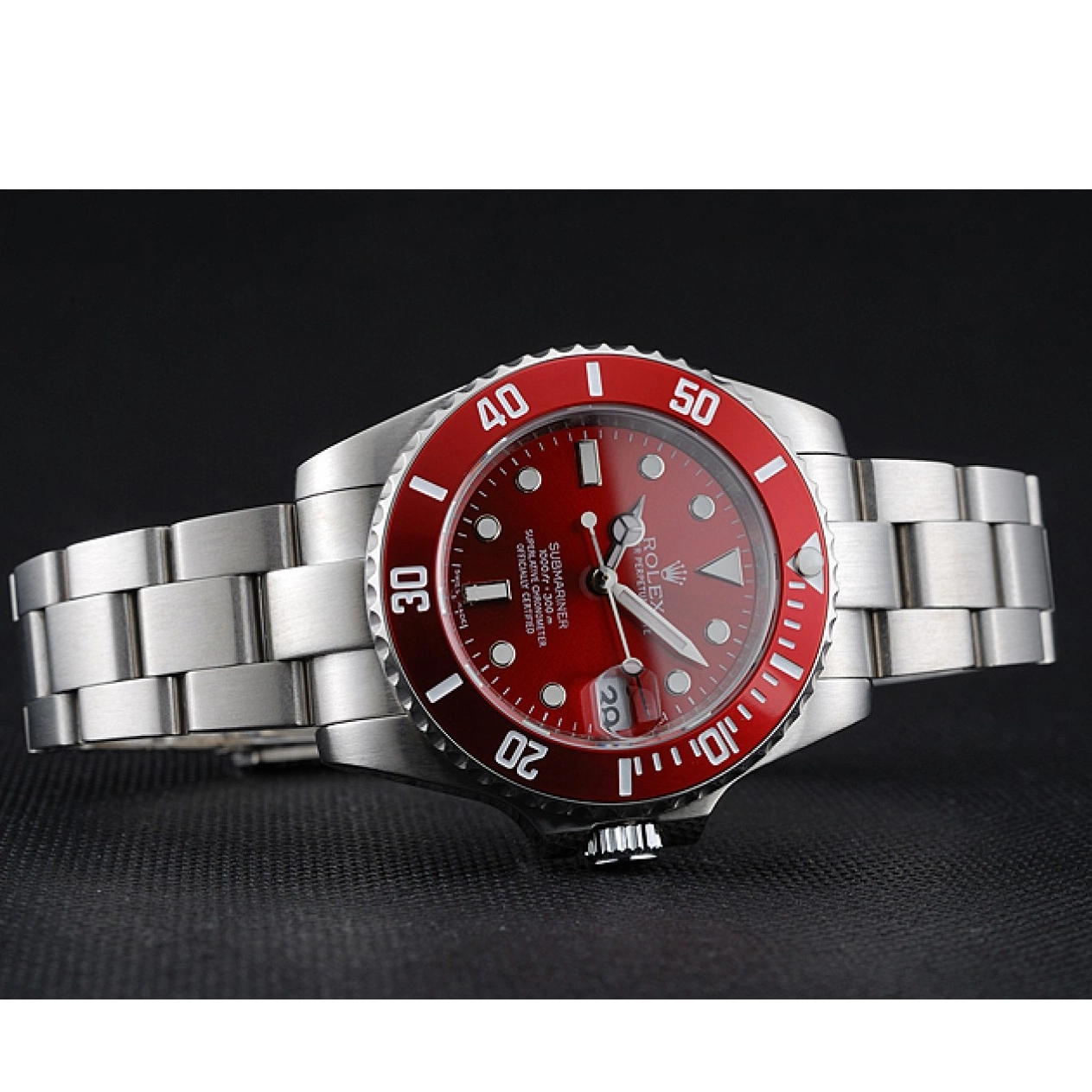 Aaa replica watch Dial Red Submariner Stainless Bracelet 1454154 Steel Rolex 0723